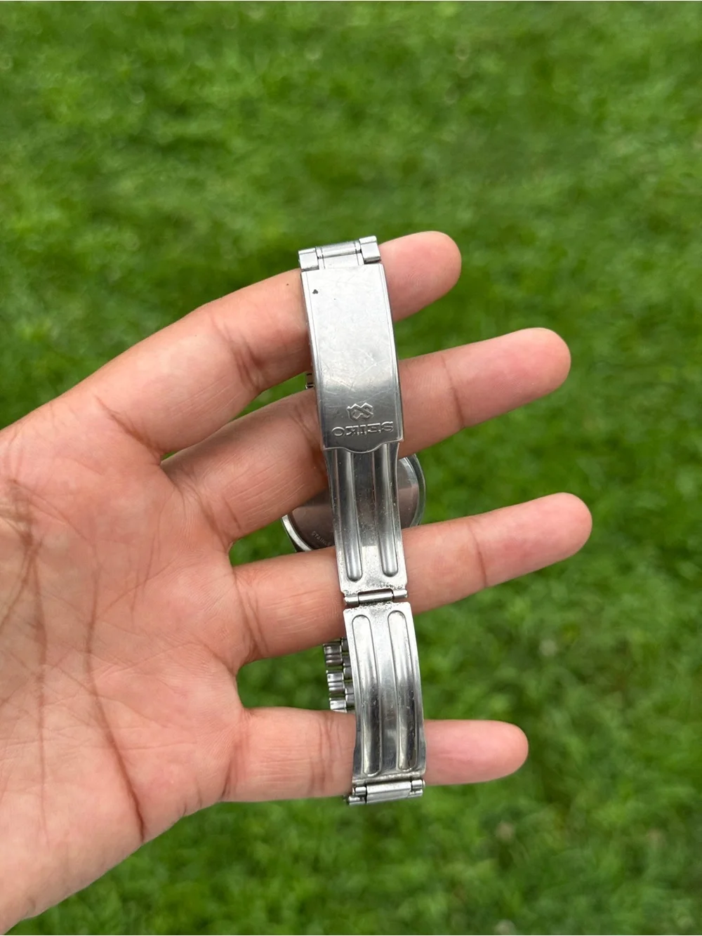 Seiko vintage daydate men’s Stainless Steel Men's Watch - Silver with Black Dial